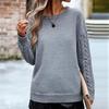 Loose Knitted Sweater Women Long Sleeve O Neck Autumn Winter Solid Color Tops