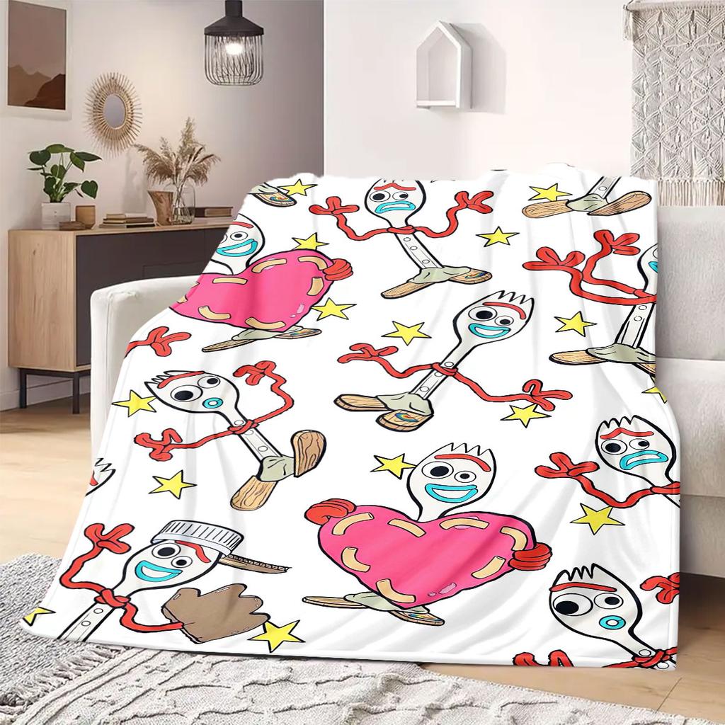ToyStory Print Cartoon Flannel Blanket for Bedrooms Sofas Beds Chairs Picnics Travel Home Decor Unique Style All Seasons
