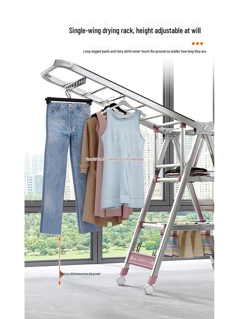 Foldable Stainless Steel Clothes Rack for Indoor/Outdoor Use