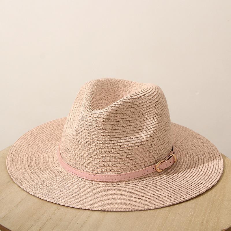 JYL TS DIY Panama Straw Hat White Belt Decor Sun Protection Woven Straw