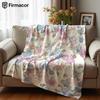 Vintage Floral Lightweight Microfiber Soft Christmas Fleece Blanket Warm Cozy Throw for Bed Sofa Office Travel All Season