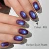 Galaxy Starlight Ice Blue & Purple Cat Eye Sea Glass Crystal Manicure Gel 2025