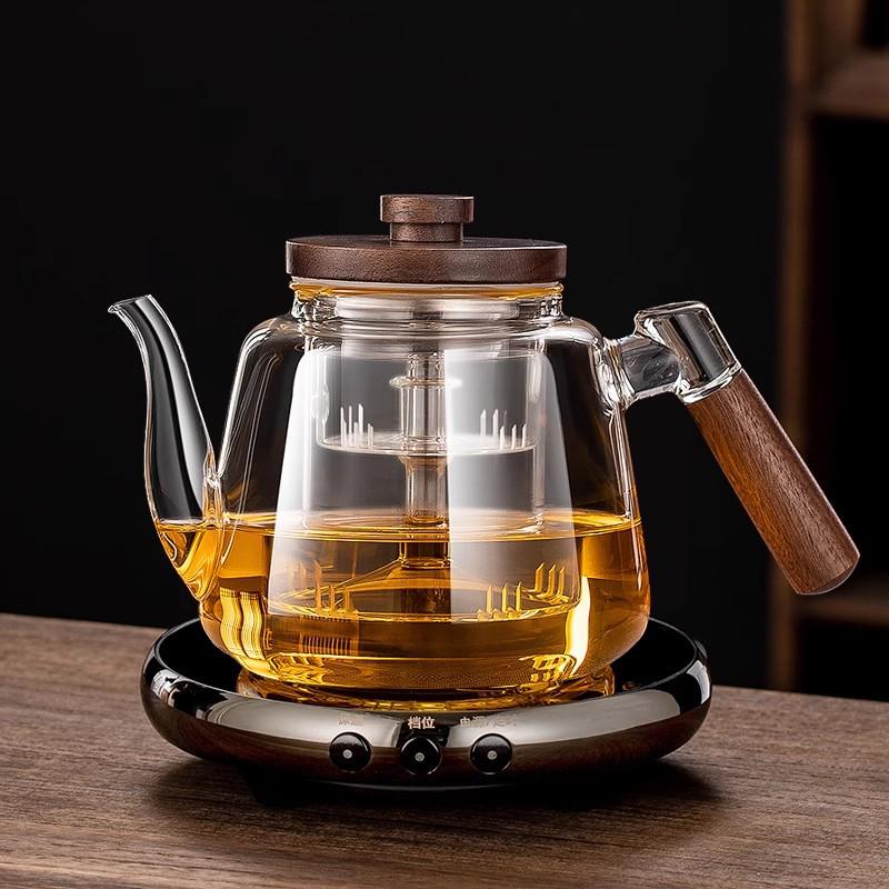 High Temperature Resistant Thickened Glass Teapot with Side Handle - Large Capacity Borosilicate Kettle for Electric Ceramic Stoves Tea Set
