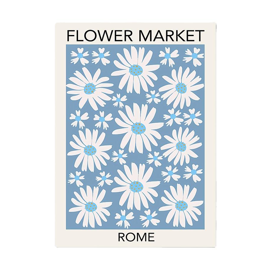 Abstract Line Striped Girl Art Print, Yayoi Kusama Canvas Painting, Flower Market Wall Pictures, Living Room, Home Decoration