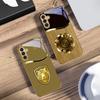 Metal Retro Pattern For Samsung Galaxy S20 FE S21 S22 S23 Plus S24 Ultra 25Ultra S21+ S9+ 22Plus S22Plus Golden Glass Phone Case
