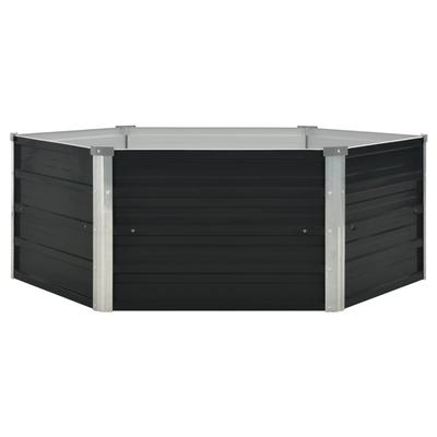 Raised Garden Bed Anthracite Grey 129 X 129 X 45 Cm Galvanized Steel
