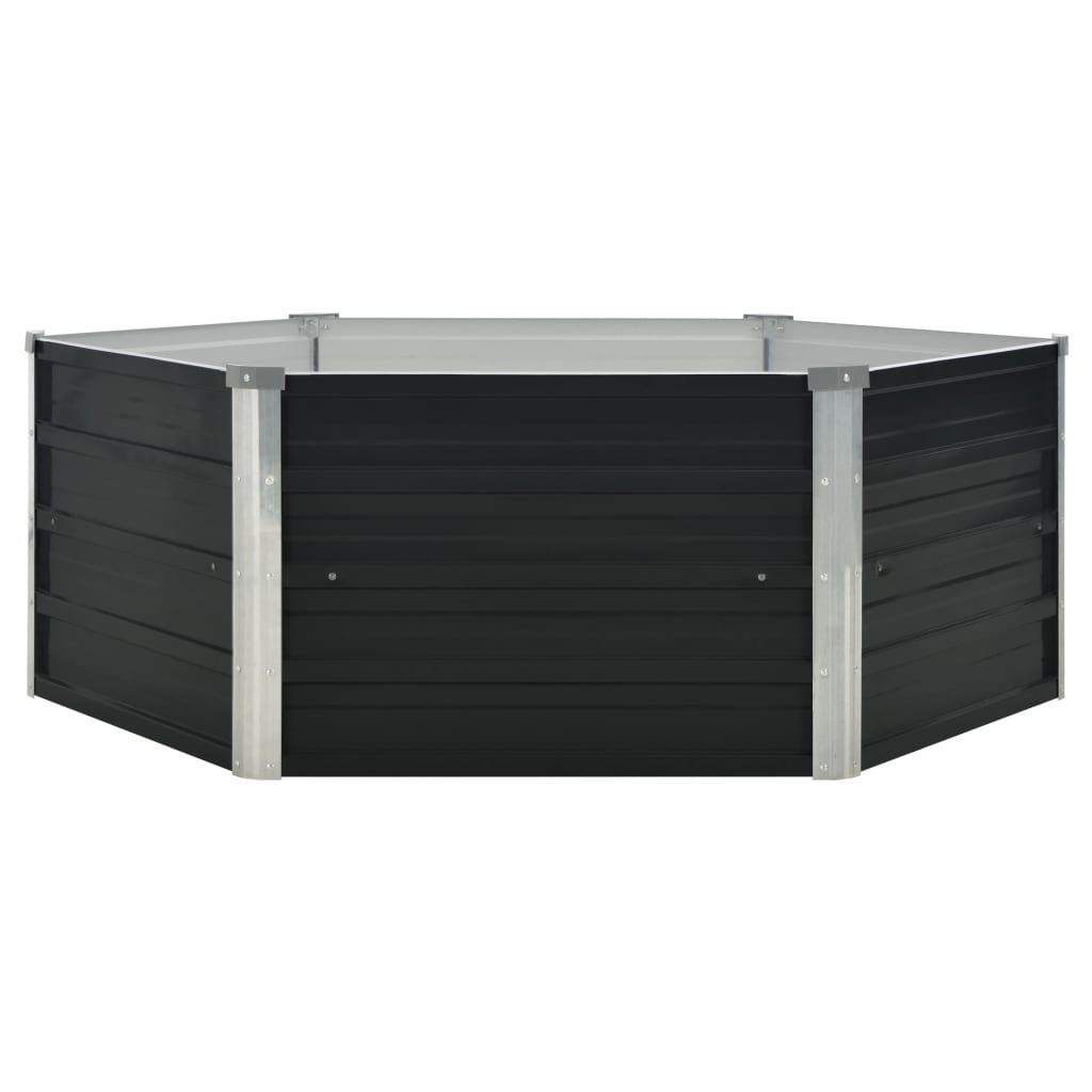 Raised Garden Bed Anthracite Grey 129 x 129 x 45 cm Galvanized Steel