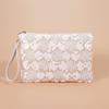 New Embroidery Sequin Clutch Bag Women Vintage Straw Woven Envelope Bag Niche Fashion Handheld Purse for Casual Daily Wear Shopping and Party Events