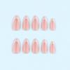 24-Piece French Silver Line Long Almond Press-on Nails