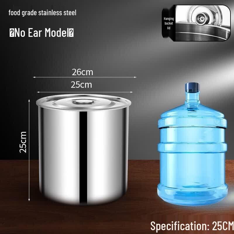 ZISIZ 304 Stainless Steel Portable Storage Bucket with Lid