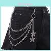Punk Skateboard Metal Waist Chain With Hollow Star Pendant For Men And Women