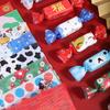 100Pcs/pack Cartoon Printed Handmade DIY Nougat Candy Packaging Oil Papers Milk Taffy Wrapper New Year Holiday Party Decoration