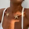 Ingemark Creative Simple Open Torques Necklace for Women Trendy Gold Color Flower Starfish Clavicle Chain Daily Party Jewelry