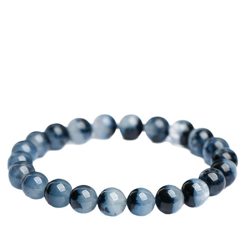 Hongchu Crystal Natural Blue Rabbit Hair Gemstone Bracelet Full-bodied blue crystal rabbit hair crystal bead bracelet