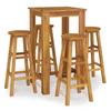 VidaXL Ensemble de Bar de Jardin 5 pcs, Table et Chaises avec Repose-Pieds, Ensemble de Meubles de Terrasse Extérieur, Bois 3154389