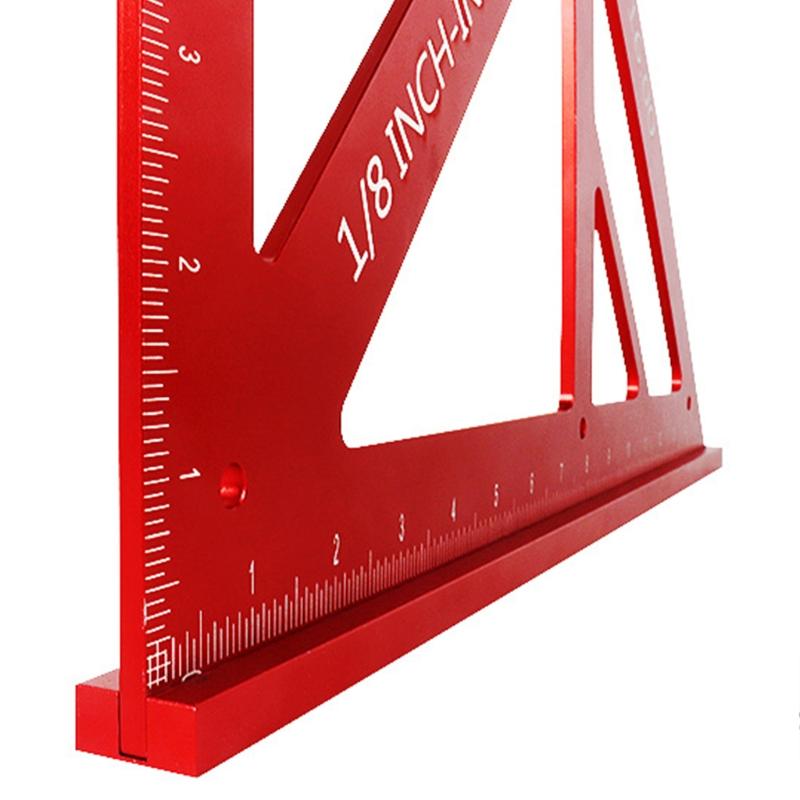 Triangular Angle Ruler Large 16Inch 45/90 Degrees Durable Aluminum Alloy Easy-read Layout Gauge Woodworking Measure Tool
