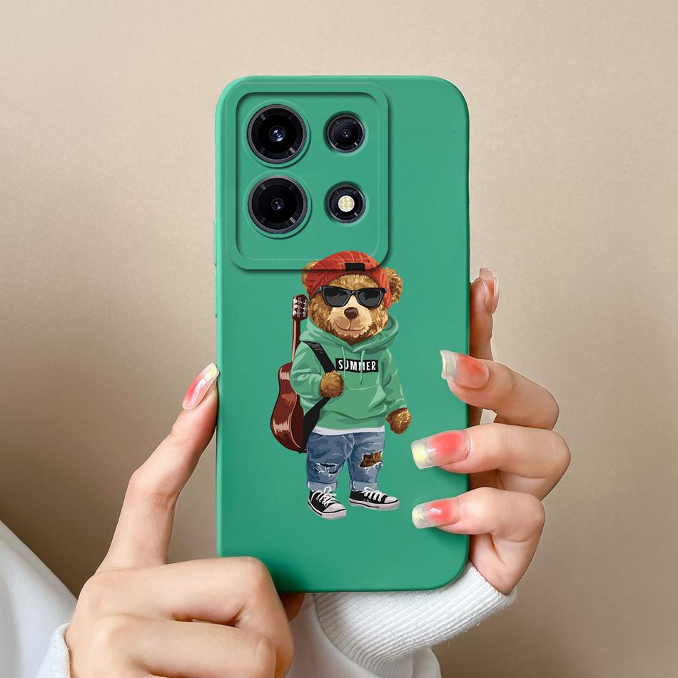 For Infinix Note 30 Pro Vip 30i Phone Case Cartoon Liquid Silicone Full Coverage Anti Drop Bumper For Infinix Note30 30Pro Funda