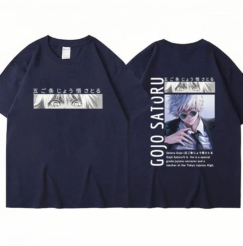 Japan Anime Jujutsu Kaisen Tričko Gojo Satoru Harajuku Manga Krátký rukáv Unisex Dámské Cool trička Streetwear Y2k Oblečení Topy