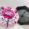 1pc Glamorous Pink Rose with Crown Umbrella with Plastic Handle,Suitable for All Seasons Home Travel Outdoor UmbrellaDD1493