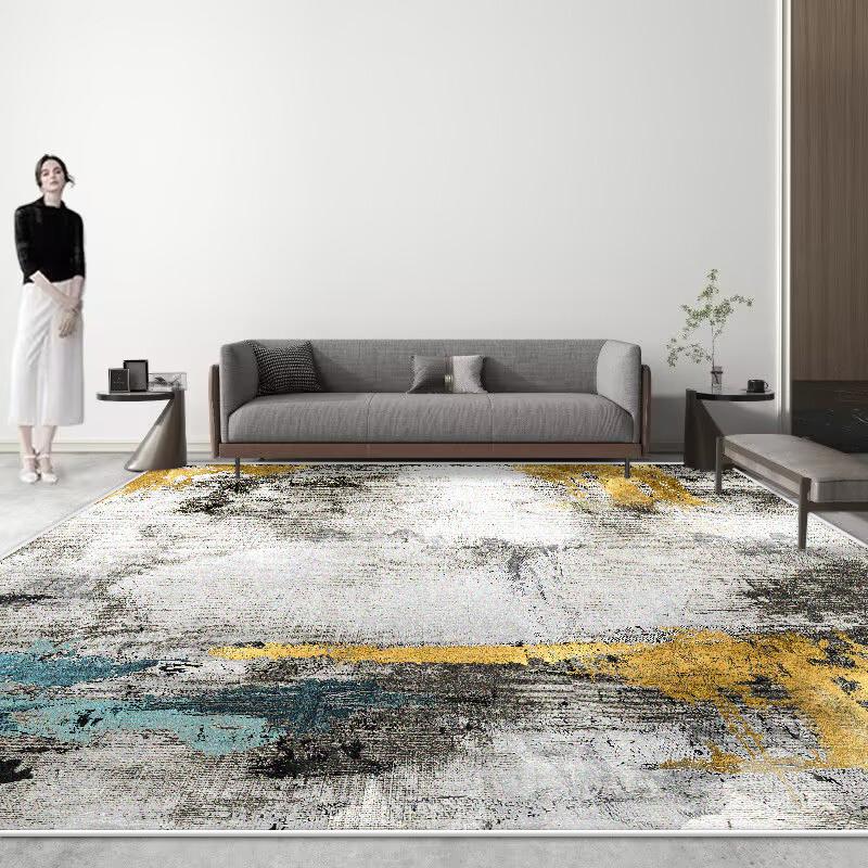 Nordisch Abstract VLOERKLEED VOOR Slaapkamer Luxe Woondecoratie Woonkamer Grote Vloerkleed Wasbaar Antislip Lounge Vloermatten Lounge 1.9x2.9ft(60x90cm)