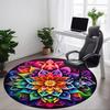 1PC Colorful Lotus Mandala Chair Carpet for Office, Indoor Non-Slip Washable Carpet, Soft Comfortable Mat For Office Room Yy250930085