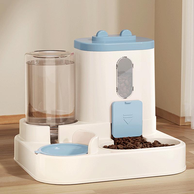 

Автоматическая кормушка для кошек, собак, миска с фонтаном для воды, большая емкость, приподнятая подставка, миска для поилки кошек, аксессуары