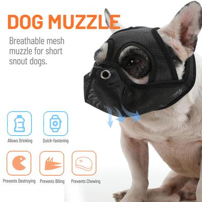 Hundesnuten pustende netting for hunder med kort snute forhindrer bitende bjeffing