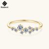 Nabest Fine Jewelry Gold Plated CopperVVS Moissanite Ring Women Flower Engagement Promise Ladies Moissanite Ring