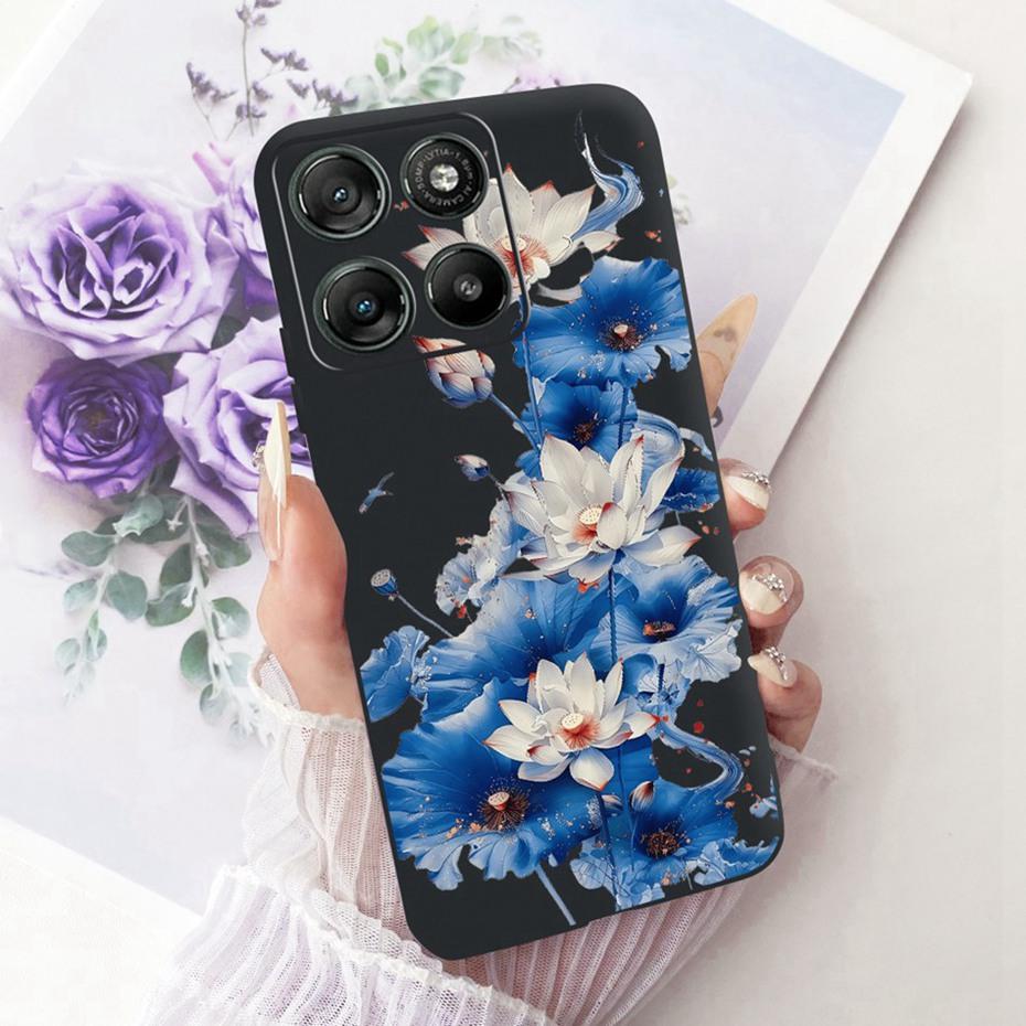 Modne etui na telefon z literami dla Motorola Moto G77 G67 Tylna osłona dla MOTO G67 G77 5G Miękkie czarne silikonowe etui