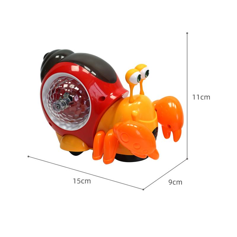 Electric Universal Hermit Crab Colorful Music Light Projection Cartoon Small Crab Children's Educational Toys