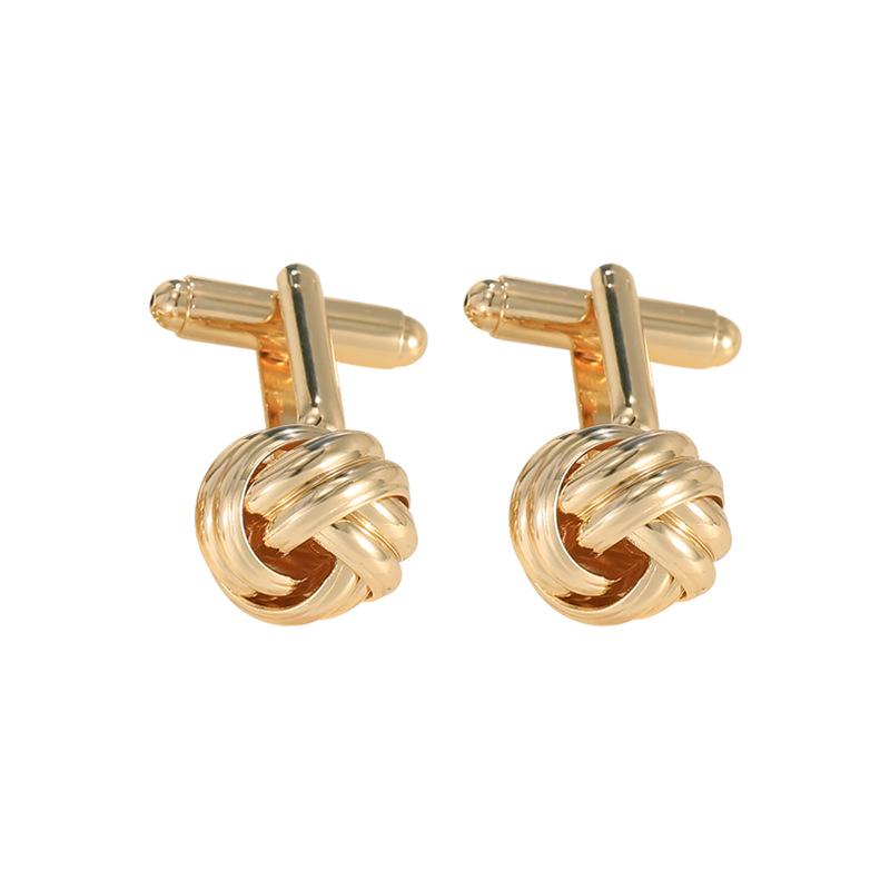 Popular European & American Twisted Sleeve Hollow Cufflinks for Men's Shirts