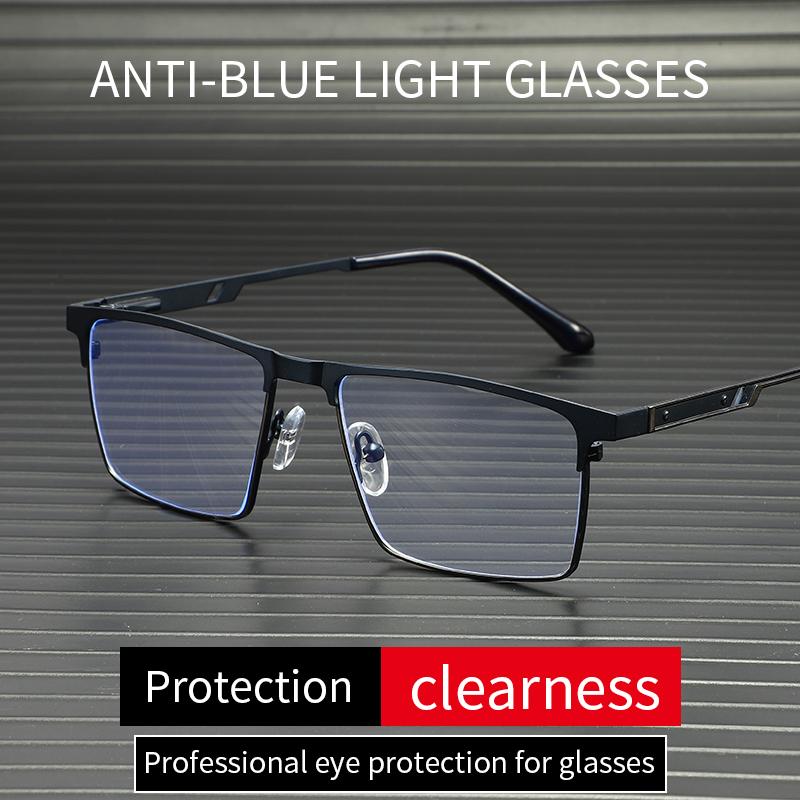 

Business Semi-Frame Engineering Fatigue Flat Light Glasses Frame Office Anti-Blue Light Glasses Myopia Glass Frame For Men 6007 синий