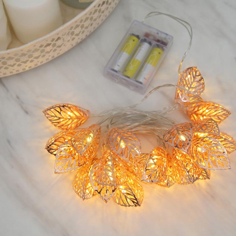 10/20 LEDs Fairy String Lights Battery Power Lights Leaves Garland Lamp For Festival Living Room Wedding Christmas Decoration