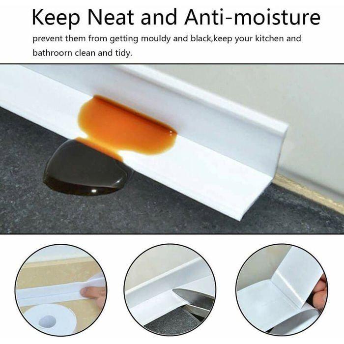 Joint Silicone Blanc Salle de Bain,Ruban d'étanchéité pour cuisine ou salle de bain,Ruban auto-adhésif anti-moisissure et anti-fui
