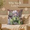 Vtuber S-Shirakami FubukiS Cushion Cover Double-Sided Printed Pillow Cover Hypoallergenic Dust-Mite Proof