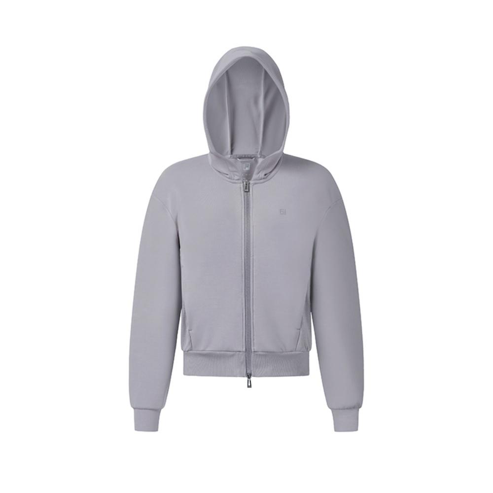 FILA Fitness Classic Simple Sports Training Casual Comfortable Versatile Hooded Knit Loose Zipper Sweatshirt Jacket Women tops A11W621508FGY