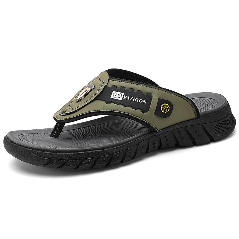 Men's outdoor casual flip flops summer new anti slip soft sole comfort beach slippers fashion breathable versatile walk sandals