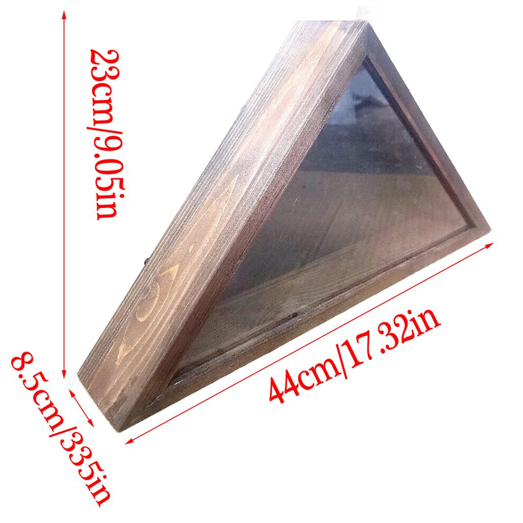 Holz Flaggenvitrine mit Glasfront zur Aufbewahrung von Nationalflaggen Aufbewahrung Dreieckskasten Wohnzimmer- oder Bürodekorationen
