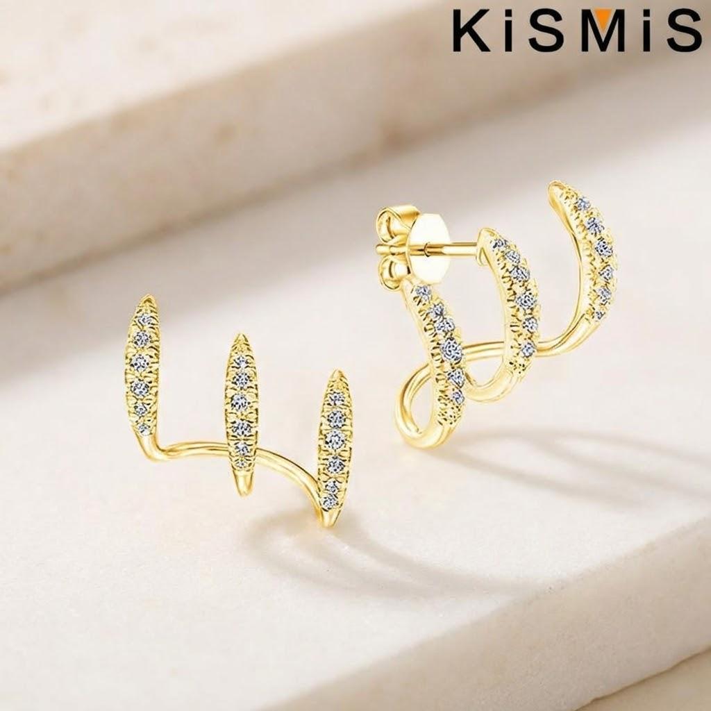 

Silver Color Claws Stud Earrings Crystal Diamond Women s Elegant Fashion Jewelry Accessories 1 Pair золотий