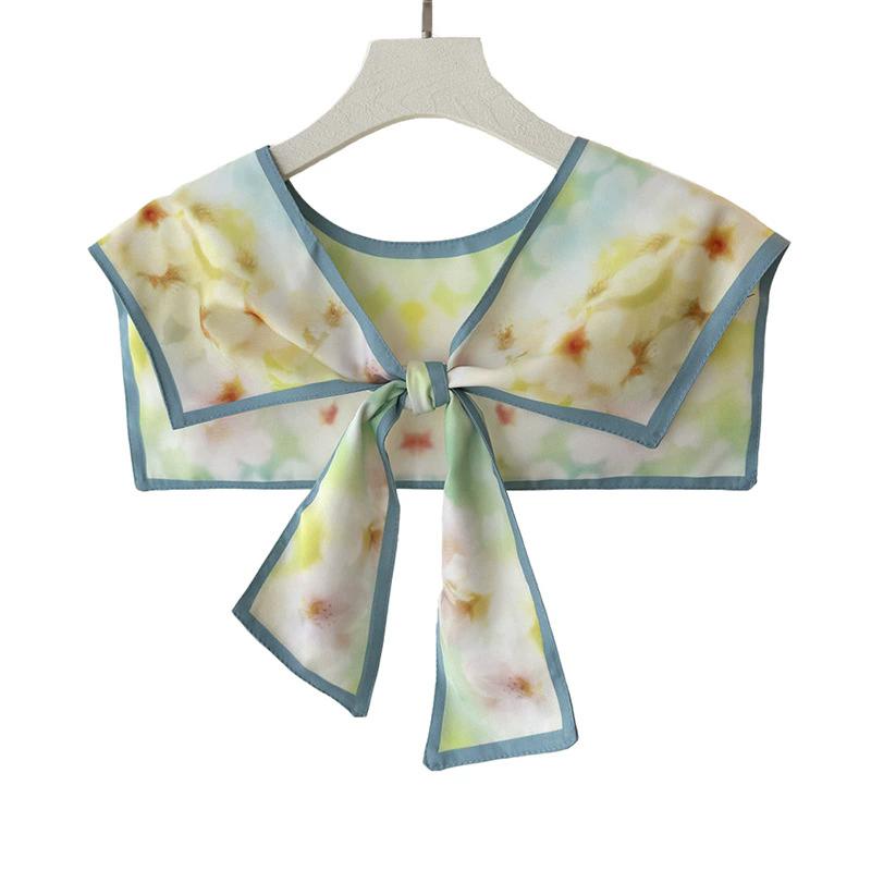 Perfect Match New Women Printed Shawl Fake Collar Detachable Big Lapel False Collar Shirt Kragen Sahte Yaka Kraagje For Clothing Accessories