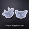 High-Gloss Horned Cat Head Epoxy Mold for DIY Jewelry