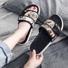 Fashion Casual Face Slippers for Women Beach Cute Summer New 2024 Flat Indoor House Slipper Home Sandals Woman Teddy Bear Elegant Black