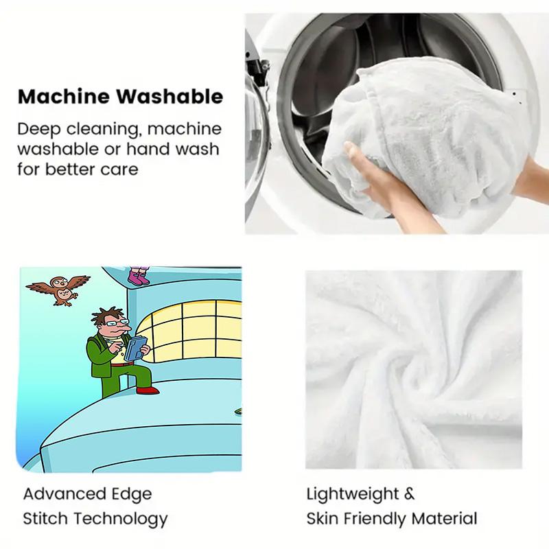 Future City Manga 2D Flat Pattern Flannel Blanket High quality All Seasons Warmth and Comfort Perfect for Christmas Gifts.P260914521