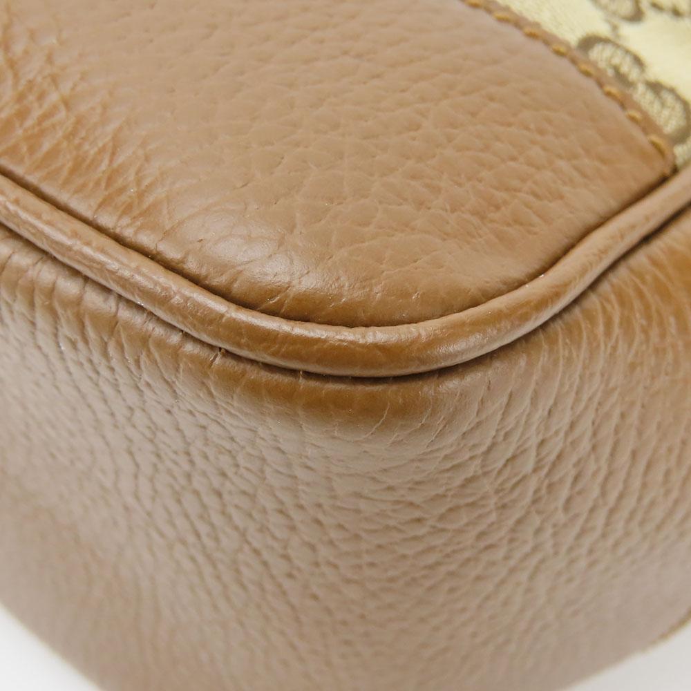 Used GUCCI Handbag 449241 leather/GG Canvas Brown Beige 2WAY