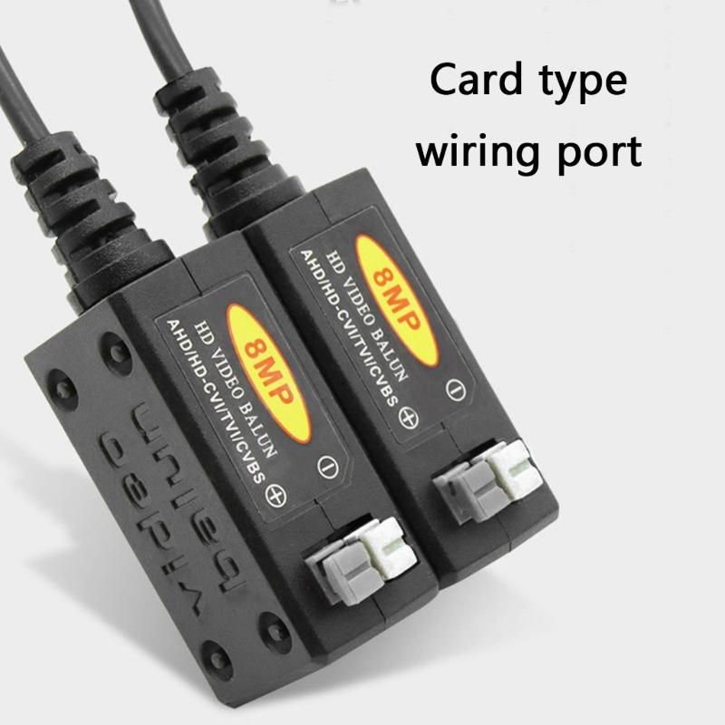 High Clear Security Camera Converters Video Balun With BNC Interfaces Using Cat5e Cat6 Cable For 300M Signal Extension
