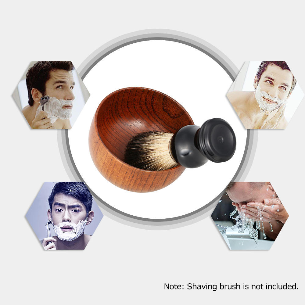 Anself High Quality Wooden Shaving Brush Bowl Shave Cream Soap Cup Male Face Cleaning Soap Mug