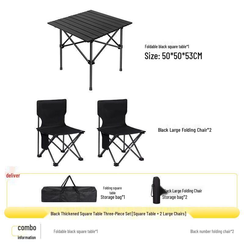 Portable Outdoor Folding Table and Chair Set - Egg Roll Design for Camping and Fishing