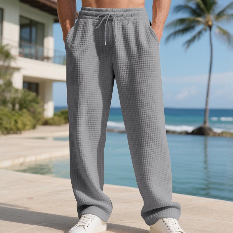 Men's Casual Straight Leg Sweatpants Simple Heavyweight Loose American Hip Hop Autumn Winter