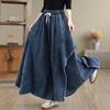 Autumn Winter Plus Size Women Jeans Long Pants Trousers Loose Wide Leg Pants Casual Denim Skirt Pants