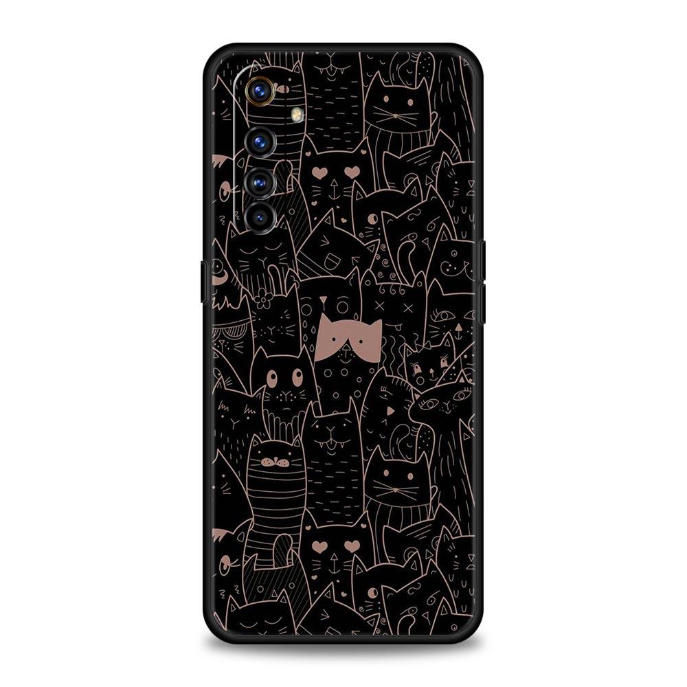 Phone Case For Realme 12 11 10 9 8 5G 7 6 GT5 GT3 GT2 Pro Plus C21 C11 C25 C35 For Realme GT Neo 2 3 3T 5 Cover Cat-Printed